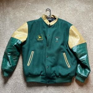 John Deere Green and Tan Bomber Jacket